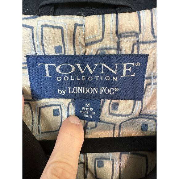 Vintage Towne Collection By London Fog Women's Black Coat Size M Polyester‎ - Picture 3 of 8